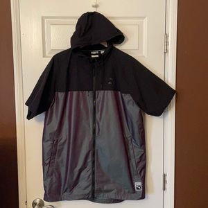 Puma colorblock short sleeve zip up wind breaker